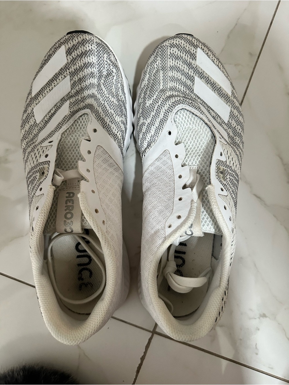 adidas Off-White Knit Lace-Up Sneakers
